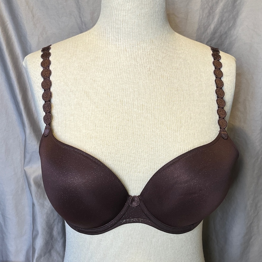 Marie Jo Tom Aubergine Underwired Push Up Bra 36D EUC